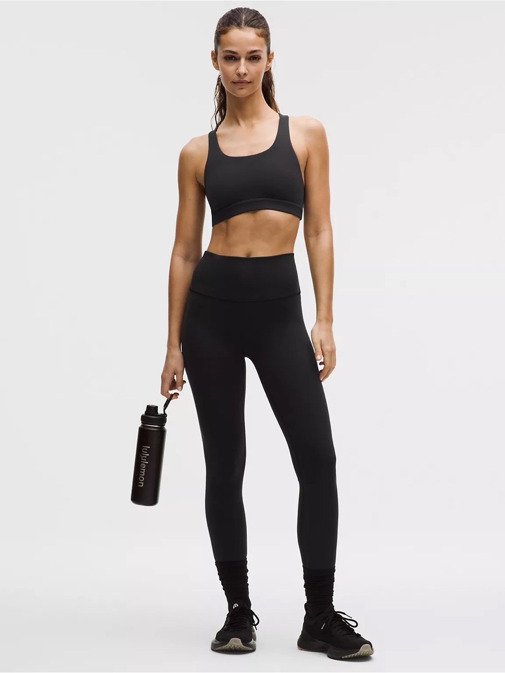 NWT Lululemon Wunder Train Mesh Back Bra Black Size 8 $58 Gym Run 2026